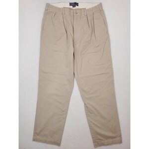 Vintage Polo Ralph Lauren Andrew Pants Mens 38x34 Beige Classic Pleated Chino